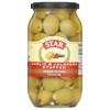 STAR GREEN OLIVES DOUBLE SUTFFED GARLIC & JALAPEÑO 21 OZ