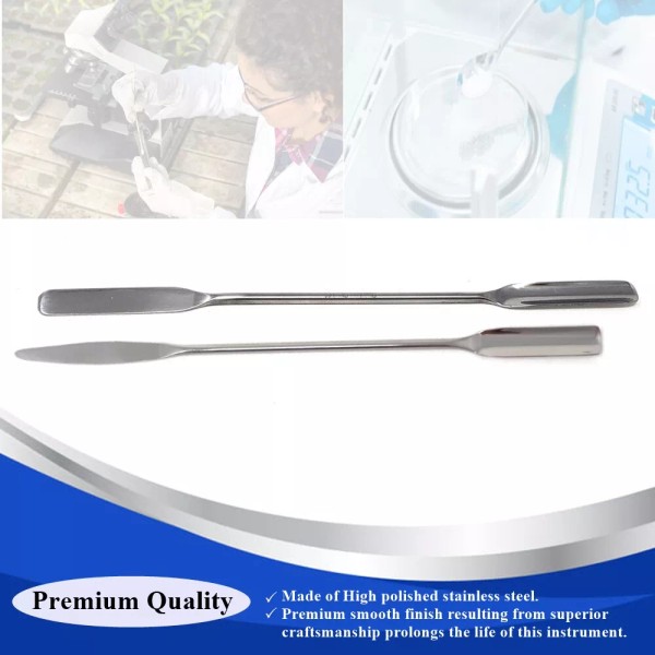 HTI Brand 2 Lab Spatula Double Ended Mixing Square Scoop