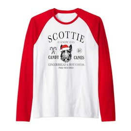 Funny Santa Scottish Terrier Mom Christmas Vintage Holiday Raglan Baseball Tee