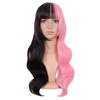 MapofBeauty 24 Inch/60cm Multicolor Flat Bangs Long Curly Fashion Cosplay