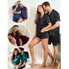 SWOMOG Couples Matching Pajamas Silk Pj Set Women Loungewear Set