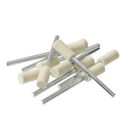 Monopa! Felt with Axis, Cylindrical Type, Set of 10, For Routers, Buffing, Polishing, Wool (0.24 inches (6 mm) (Soft))