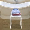 YUYFCC Clear Acrylic Bathroom Stool Modern Acrylic Shower Bench Freestanding