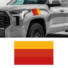RGOAANC Classic Retro Tri-Color Stripe Decal Sticker, Tri Color Decals, Grille Fender Hood Side Skirt Bumper Side Mirror Dashboard Decoration Fit for Toyota Tacoma Tundra 4Runner Rav4 Accessories