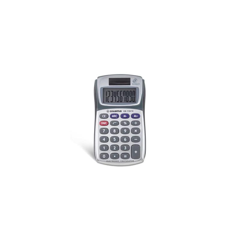Osama METAL, 10 Digit Pocket Calculator with Rubberized Profile -