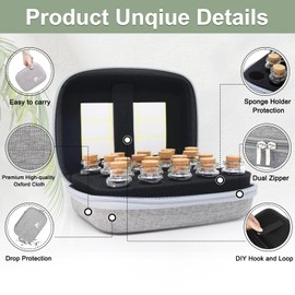 SMUJU 【18 Slots】 Seed Storage Organizer, Sturdy Seed Organizer Storage Box with Dual Zipper Bag and 21Pcs Label Stickers, Glass Seed Storage Container for Flower Vegetable Plants Garden Seeds Saving