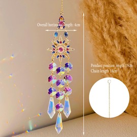 MSLSOZ Crystal SunCatcher, Colored Prism Crystal Window Ornament, sun catchers for windows, Suitable as a Gift, Can Hang on Windows, Walls, Porches, Gardens. (STAR)