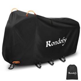 Rondofy Bicycle Cover, Waterproof, Thick, Tear Resistant, [No More Than Disposable Motorcycle Cover! 420D Thick Model] 4-point One-Touch Buckle, Windproof, Weatherproof, Rain Protection, UV