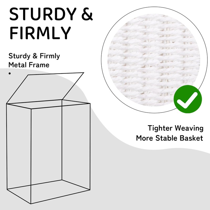 OIAHOMY Laundry Hamper with Lid, 23.8 Gal (90L) Wicker Hamper