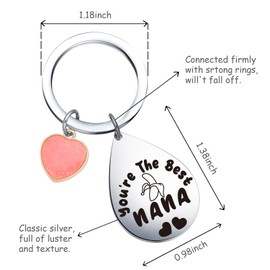 UIEOA Nana Mothers Day Keychain For Grandma Gifts Banana Gifts For Nonna Gifts Nanny Keychain Banana Lover Gifts Grandmother Thank You Gifts From Grandkids Yaya Jewelry Nani Keychain Mimi Gifts