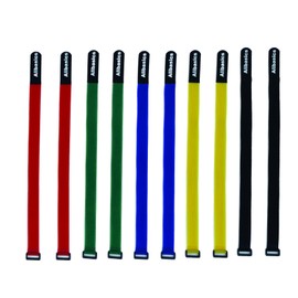 Alibasics All-Weather Reusable Hook and Loop Multi-Purpose Rainbow Cinch Straps with Buckle (18" (10 Pack))