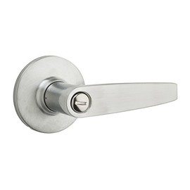 Weiser Winston Satin Chrome Door Handle, Reversible Privacy Lever, Interior Door Handles for Bedroom and Bathroom Doors, Keyless Bathroom/Bedroom Door Lock, Traditional Home Décor