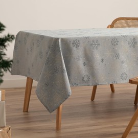 GAMUSI Christmas Tablecloth Jacquard Gold Yarn Dining Table Rectangle Christmas Decoration 140x200cm Blue Gold