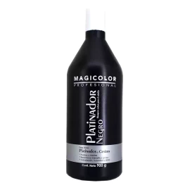 Magicolor Shampoo Negro Matizador Cabello Gris Plata Gray Platina 1 Lt