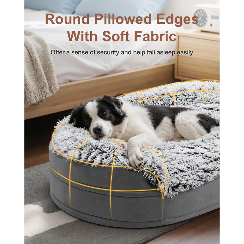 Dog Beds for Jumbo Dogs, 47.5"x35"x7.6", Removable and Washable Cover,