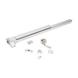 MARTEXBUY Door Push Bar Panic Exit Device with Exterior Lever, 39" Steel Emergency Exit Door Push Bar Panic Bars with External Handle Lock, Exit Device Parts Door Hardware