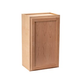 Quicklock RTA (Ready-to-Assemble) 30" Tall Wall Kitchen Cabinets - Shaker Style | 100% Hardwood | Made in America | Soft Close Hardware (Raw Cherry, 12" D x 15" W x 30" H)