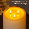 Yeelida 3-Wick 6"x6" Extra Large Real Wax Flameless Pillar Candles