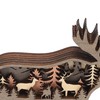 3D Wood Carving Animal Multi Layer Forest Animal Wood Carving