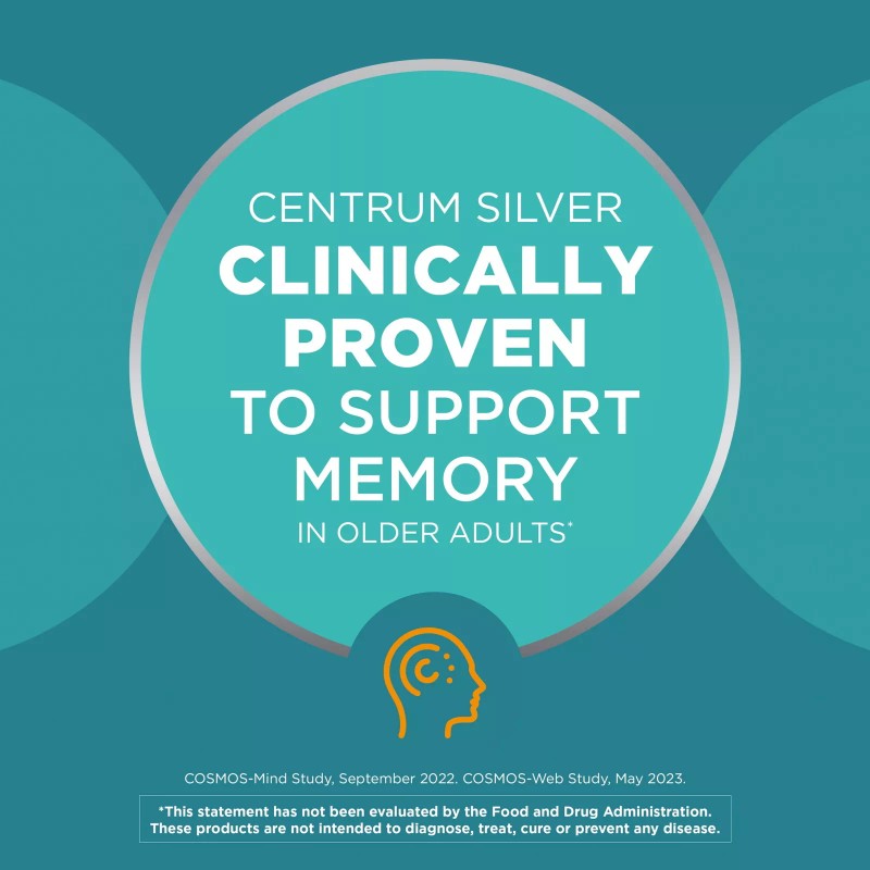 Centrum Silver Mens 50 Plus Vitamins, Multivitamin Supplement, 100 Count
