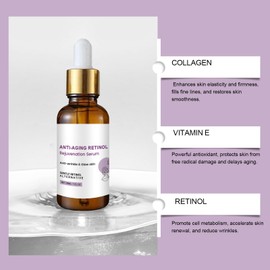 Retinol Serum, Retinol Anti-Falten Gesichtsserum, Retinol Gesichtsserum, Anti-Aging Serum, Porenverfeinerer, Reduzierung dunkler Flecken