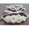 Handmade maternity sash belt with flowers and bow rhinestones decor