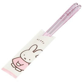 Dick Bruna 490583 Miffy Clear Chopsticks 9.1 inches (23 cm) Miffy Cotton, Light Pink, Made in Japan