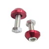 4pcs Rose Red 6mm Thread Diameter Motorcycle License Plate Frame
