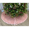 60-Inch Puff Quilt Faux Fur Christmas Tree Skirt, Soft Plush
