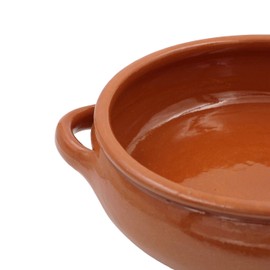 Traditional Portuguese Clay Terracotta Cazuela Cooking Pot, Casserole Baking Dish (#5: 3.75" x 12.25" 14.5")