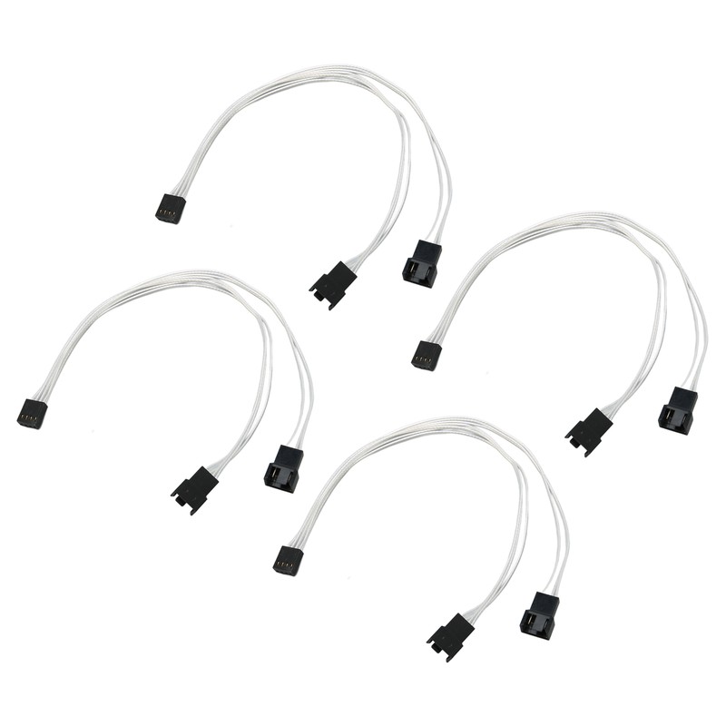 4pcs PWM Fan Extension Cable 4 Pin Silver Coated Copper