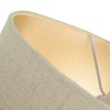 Contemporary and Sleek Taupe Stitched Effect Linen Fabric Oval Lamp