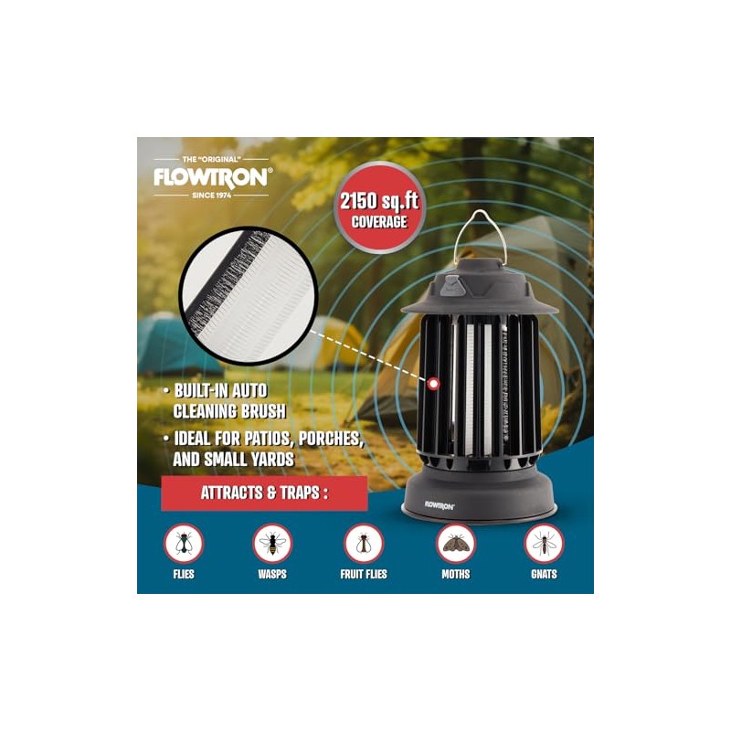 Flowtron Bug Zapper Lantern | 2-in-1 Electric Mosquito Killer &