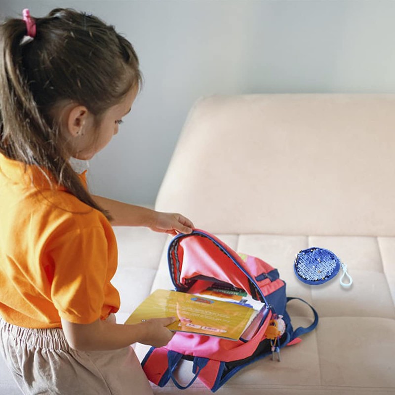 Jagowa 1 Piece Mini Sequin Coin Purse Glitter Round Hook