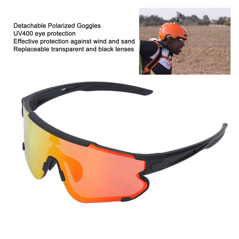 Removable Polarized Goggles with Lenses UV400 Protection Sunglasses for Outdoor