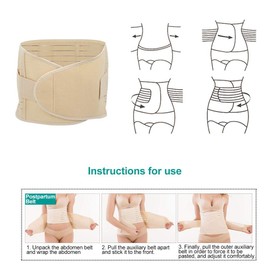 Aosiyp Postpartum Girdle Belly Band, Breathable Women Postpartum Girdle Corset Body Recovery Belly Band Wrap Belt (M Skin Color)