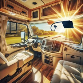 Eclipse Adjustable Visor Sun Shade by Dr. Organizer – Glare Blocker for Cars, Trucks, RVs & Boats – Compact 6"x4.5" Shade with 19.75" Arm, Suction Mount – Side Window Visor for Safer Driving