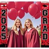 Graduation Decorations Red Black 2025/Red Black Graduation Party Decorations/Congrats Grad