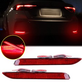 Xotic Tech 2x LED Red Lens Rear Bumper Taillight Reflector Brake Lights For Lexus IS-F RC250 RC350 RC-F Fit Toyota Avalon Matrix Sienna