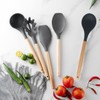 Silicone Pasta Fork and Silicone Cooking Spoon Set, Large Non