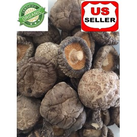 GROWN ORGANICALLY PREMIUM ORGANIC DRIED SHIITAKE CHINESE MUSHROOM SIZE 5-6 cm, 1 LB (16OZ),GRADE AA++