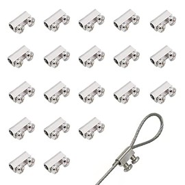 20Pcs Upgraded wire Rope cable clamps single/hole cable clamps（3.0MM line hole）