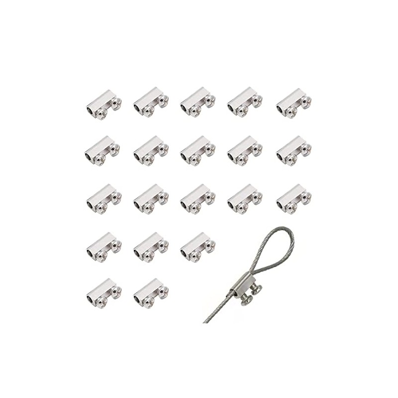 20Pcs Upgraded wire Rope cable clamps single/hole cable clamps（3.0MM line