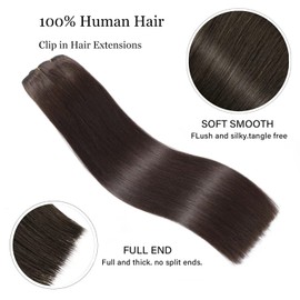 Extensiones de cabello con clip, cabello humano real de 18 pulgadas, 120 g/set, extensiones de cabello humano liso con clip, 7 piezas, cabello humano brasileño Remy grueso, extensiones con