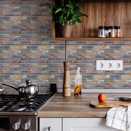 STICKGOO Thicker Design Peel and Stick Tile Backsplash, 12”×12” Stick on Backsplash for Kitchen, Self Adhesive Tile Stickers for Kitchen Backsplash and Bathroom(10 Sheets, Vintage Stone)