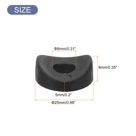 uxcell 15Pcs Plastic Round Washers, 8mm x 25mm x 5mm Black PE Concave Washers Spacer Hardware Machine Fastener for Round Tube Fixing