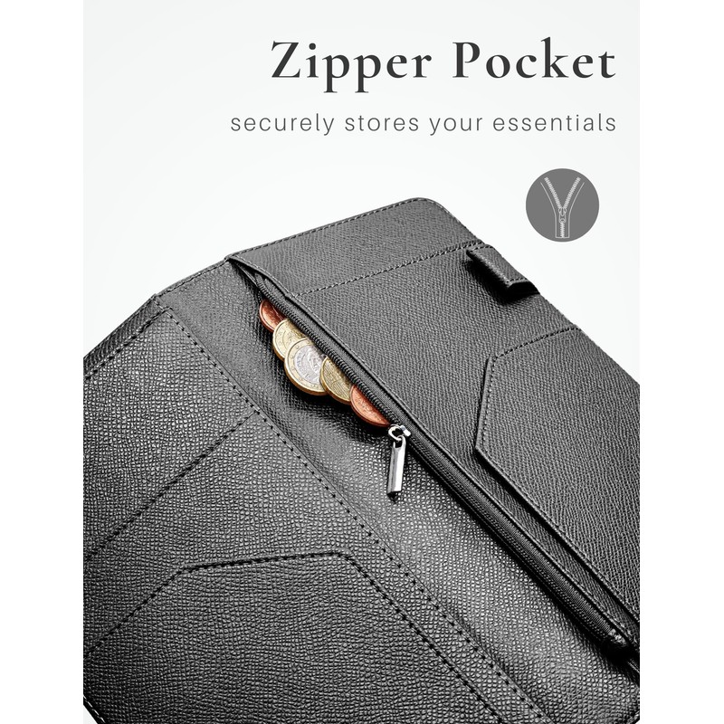 Mymazn Server Book with Zipper and Magnetic Pocket, Cute Waitress