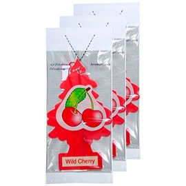 LITTLE TREES Car Air Freshener | Hanging Paper Tree for Home or Car | Wild Cherry | 3 Pack