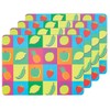 KitchenCraft Fruit Cork Backed Placemats, Set of 4, Multi-Colour
