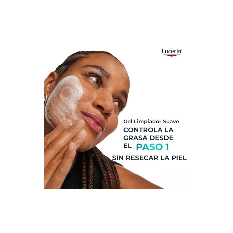 Eucerin Gel Limpiador Facial Piel Grasa Imperfecciones, 400Ml